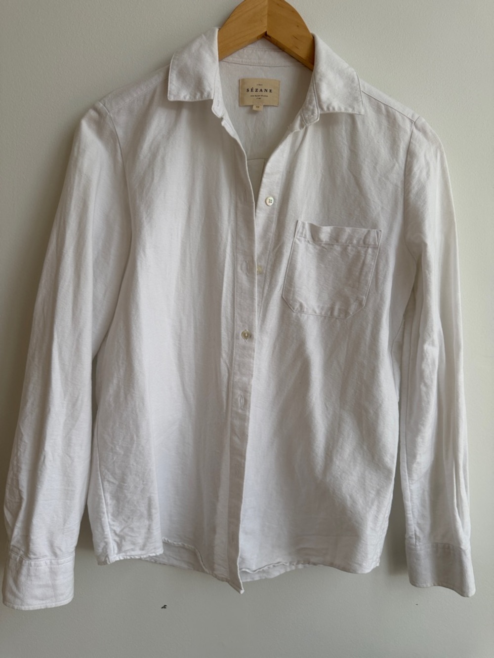 Sézane White Button-Down Shirt